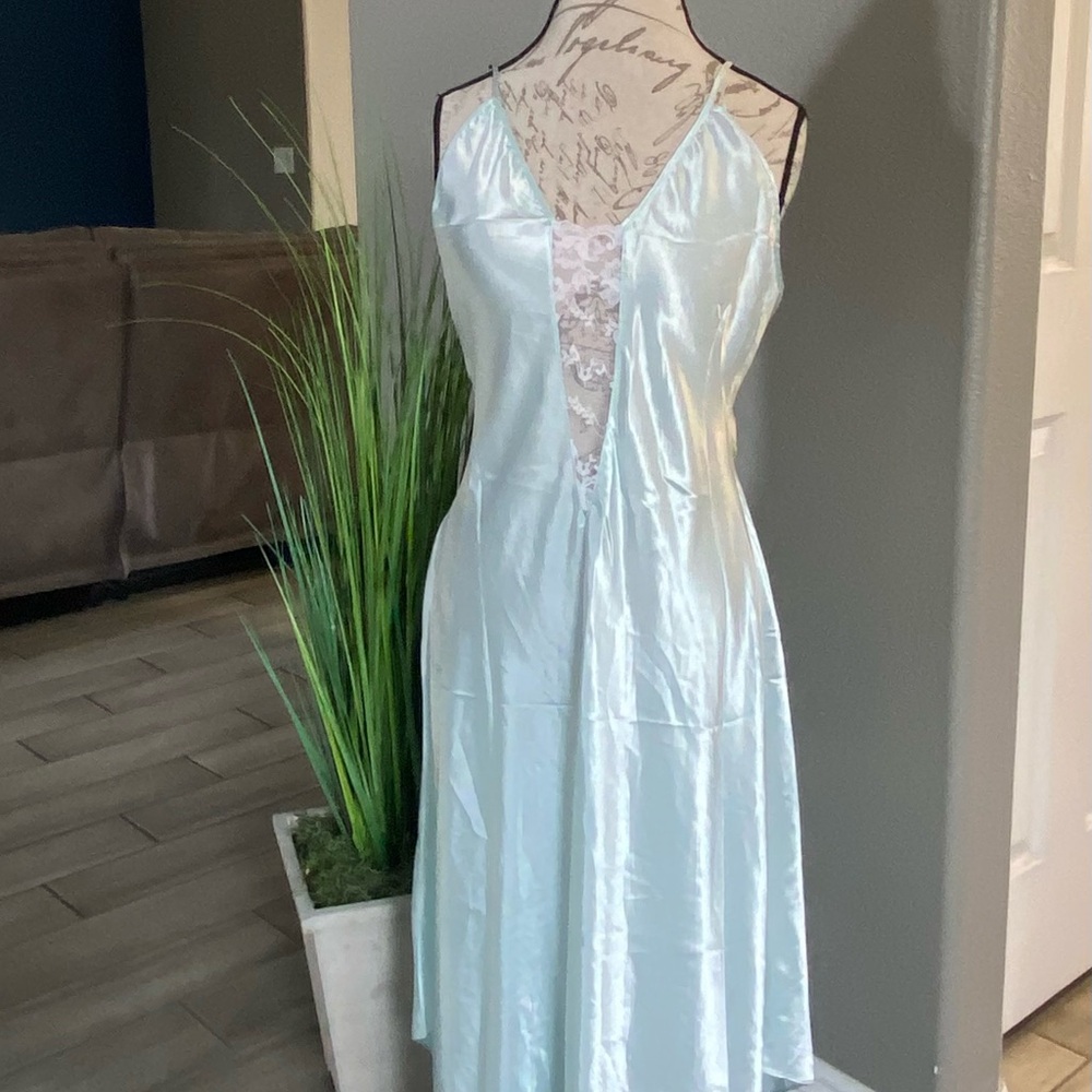 Victoria secret vintage Elegant Satin Nightgown in Light Blue M